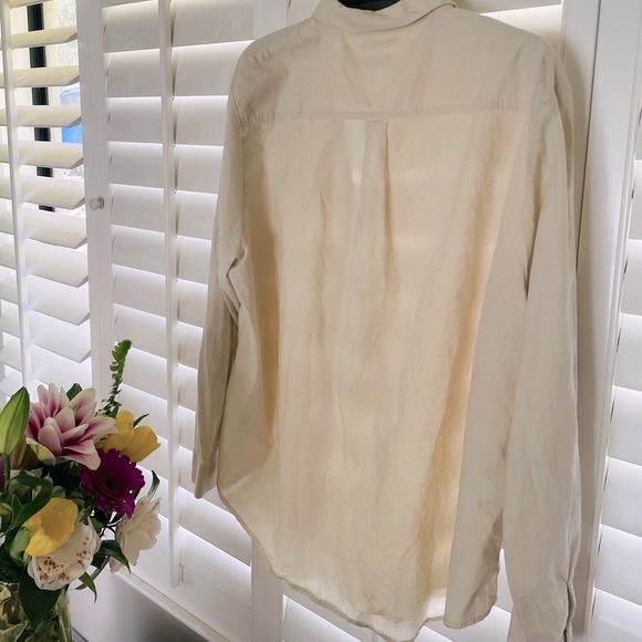 Saovere cream button up. Honestly could be a cute beach cover up for women. XXL - Picture 5 of 7